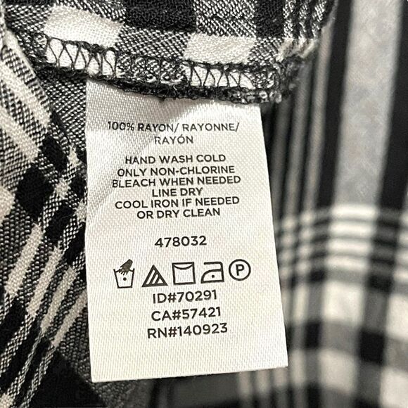 LOFT Plaid Button Up Blouse L - Picture 5 of 6